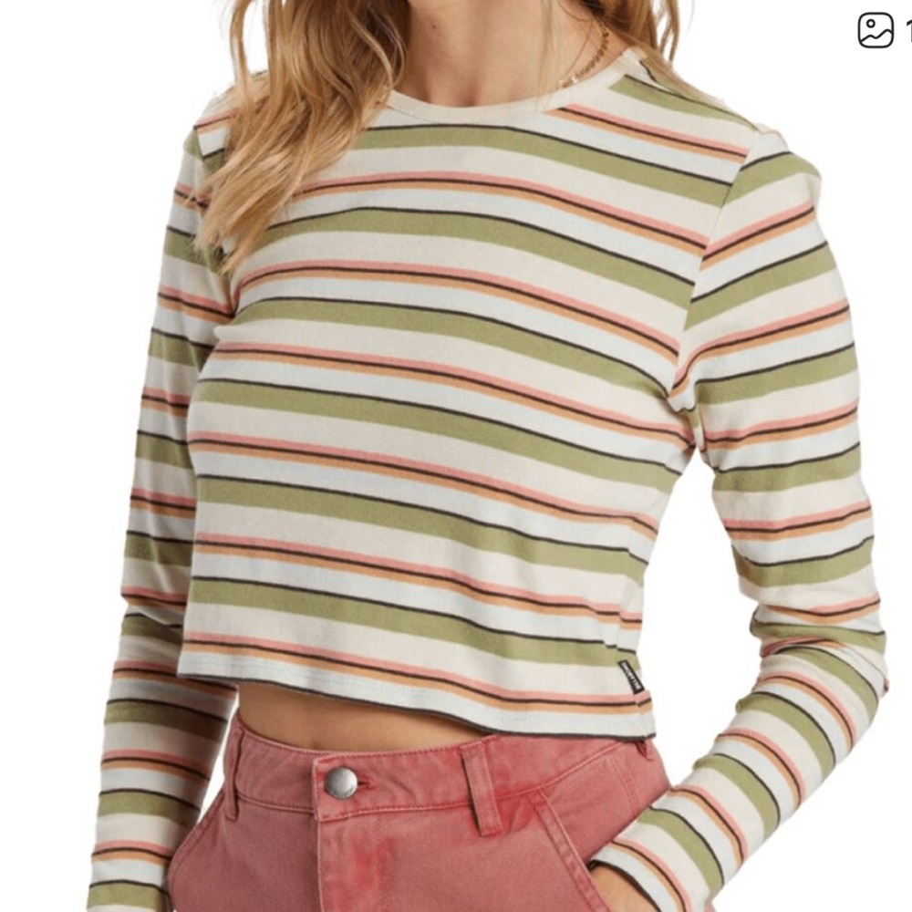 Billabong Multicolor Striped Long Sleeve Top